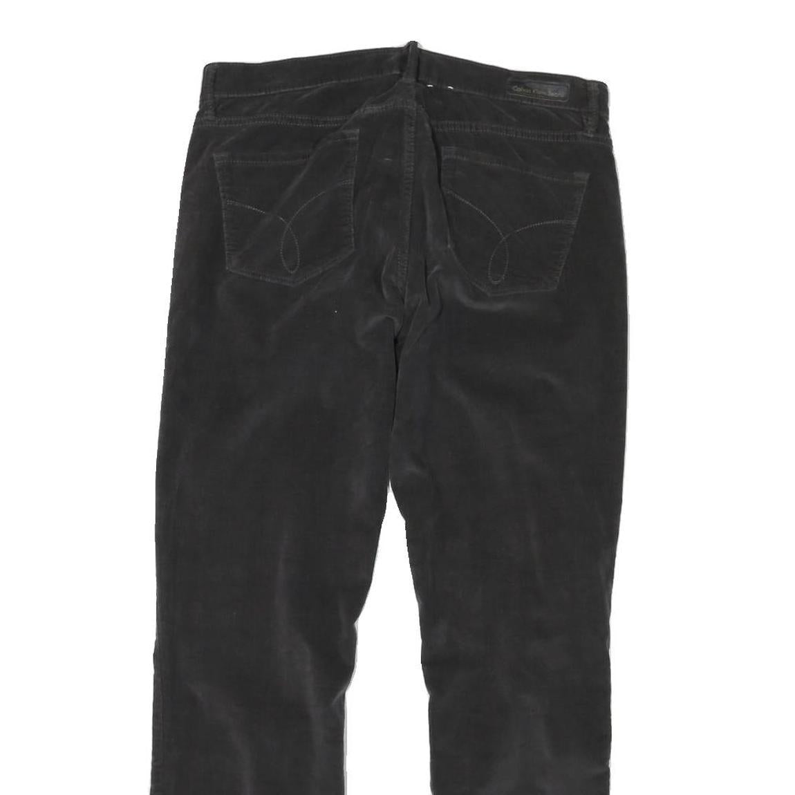 CALVIN KLEIN JEANS Womens Cotton Blend Black Regular Straight Trousers W32 L29