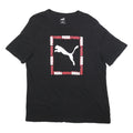 PUMA Mens Black Graphic Logo T-Shirt XL Short Sleeve Crew Neck Cotton Blend