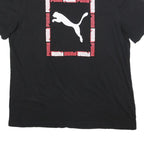 PUMA Mens Black Graphic Logo T-Shirt XL Short Sleeve Crew Neck Cotton Blend