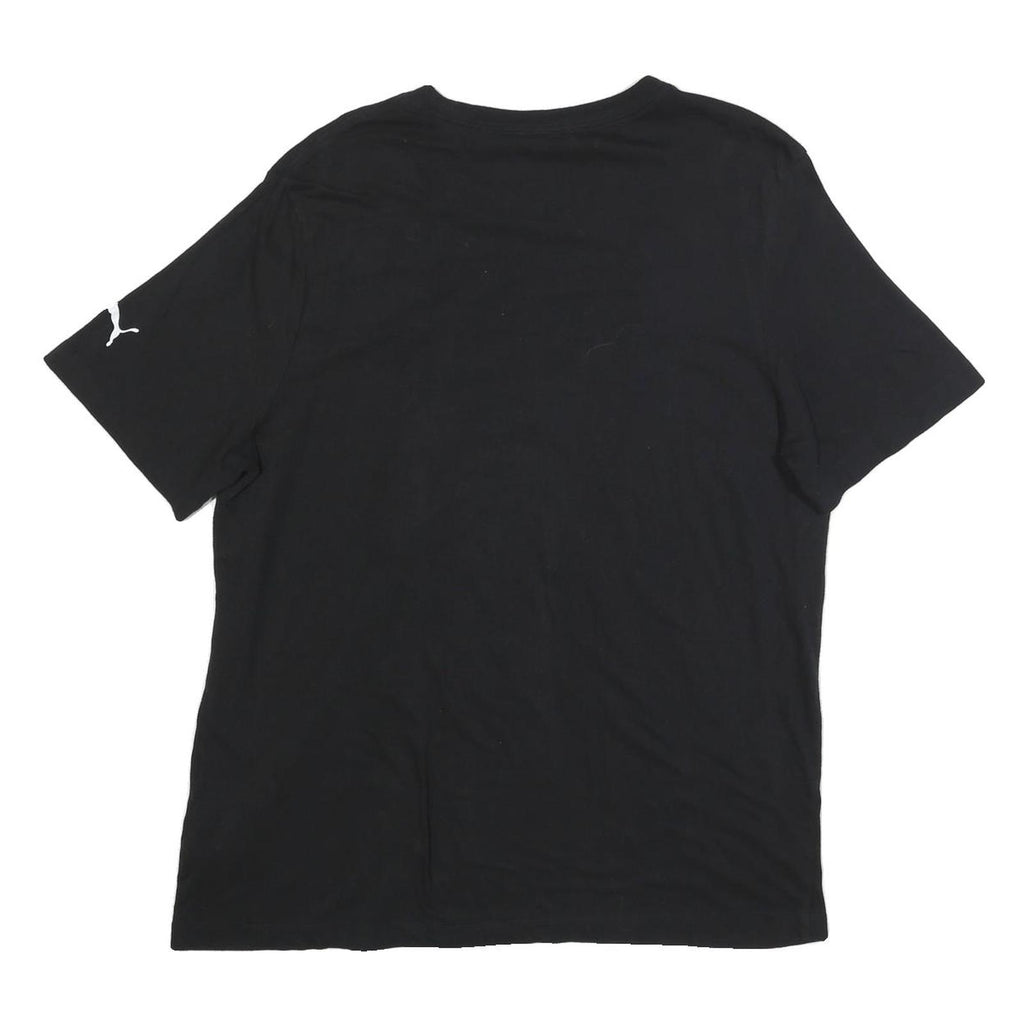 PUMA Mens Black Graphic Logo T-Shirt XL Short Sleeve Crew Neck Cotton Blend