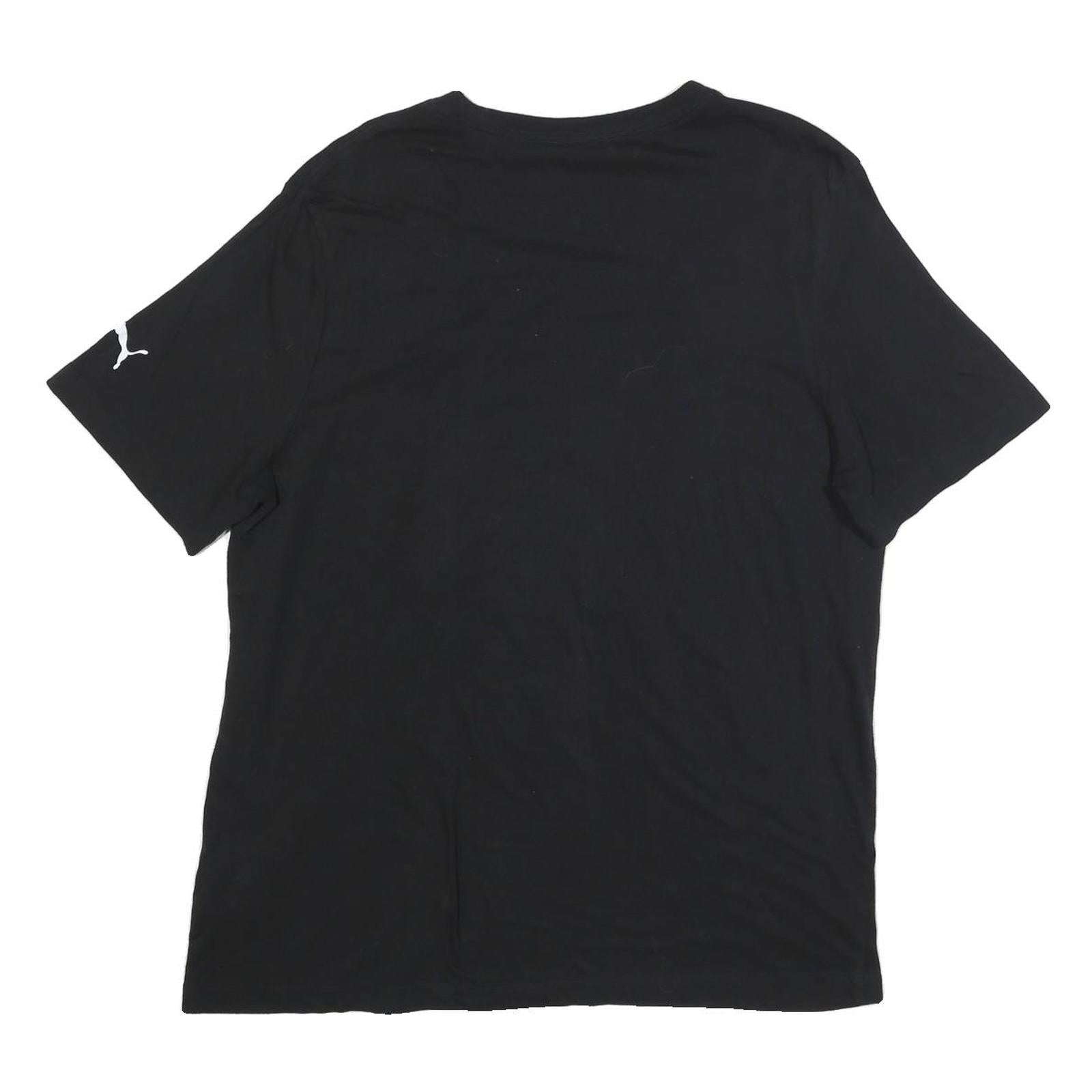PUMA Mens Black Graphic Logo T-Shirt XL Short Sleeve Crew Neck Cotton Blend