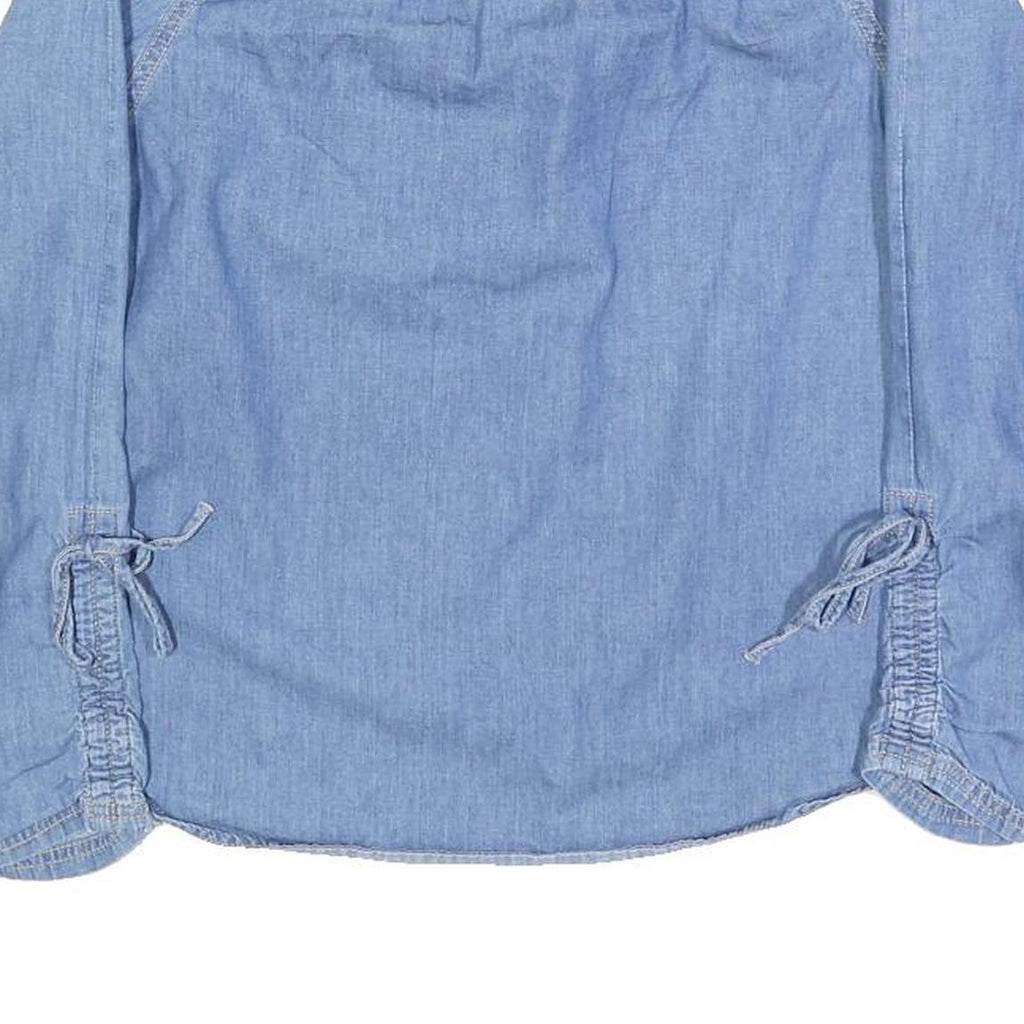 TOMMY HILFIGER Womens Blue Top Long Sleeve Square Neck Plain S Lightweight