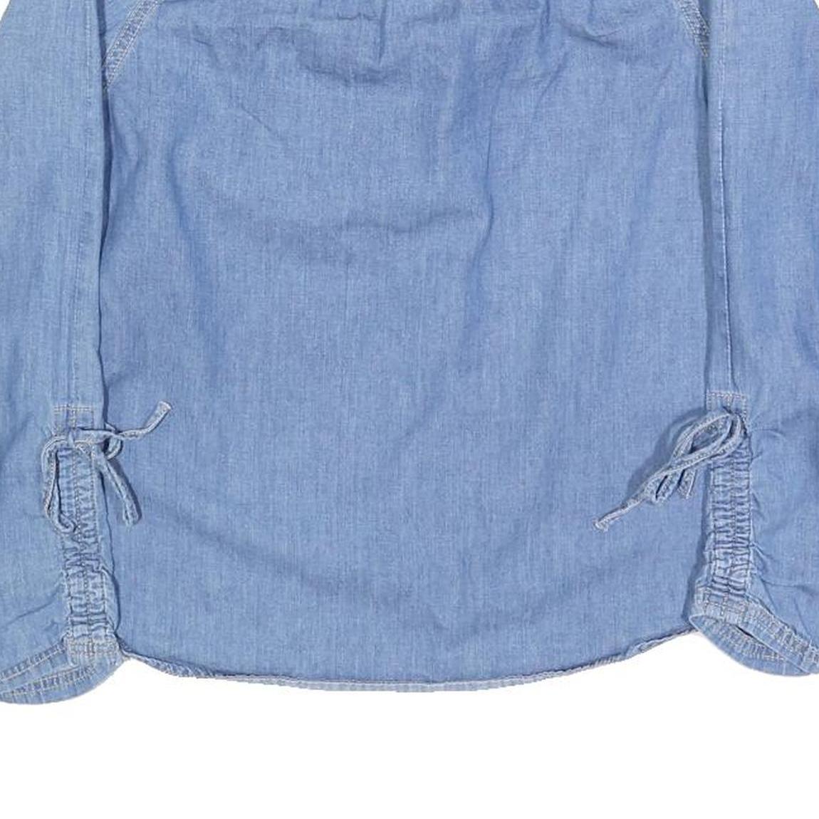 TOMMY HILFIGER Womens Blue Top Long Sleeve Square Neck Plain S Lightweight