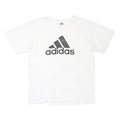 ADIDAS Mens White & Black Logo Graphic T-Shirt L Short Sleeve Crew Neck Sport
