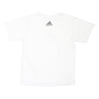 ADIDAS Mens White & Black Logo Graphic T-Shirt L Short Sleeve Crew Neck Sport