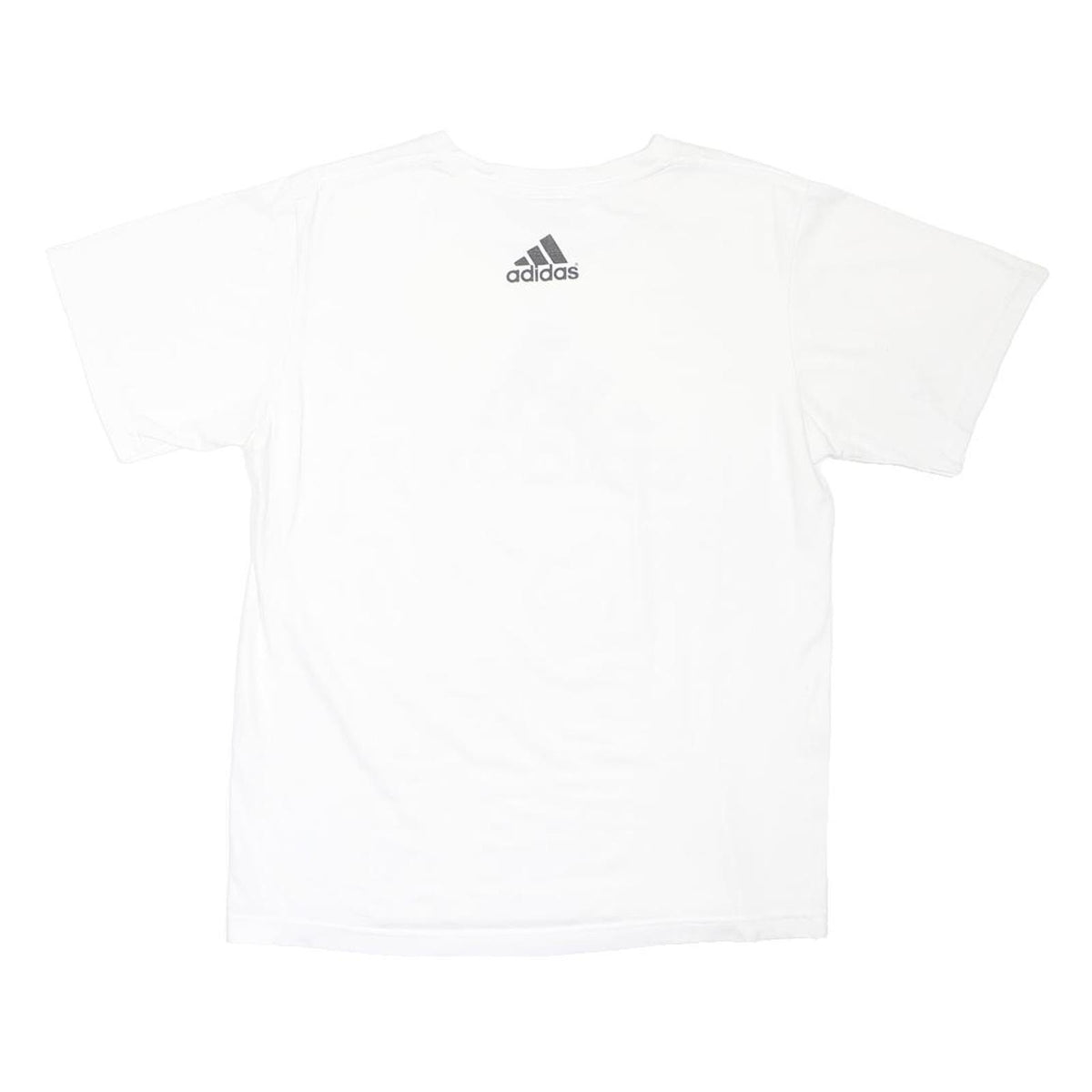 ADIDAS Mens White & Black Logo Graphic T-Shirt L Short Sleeve Crew Neck Sport