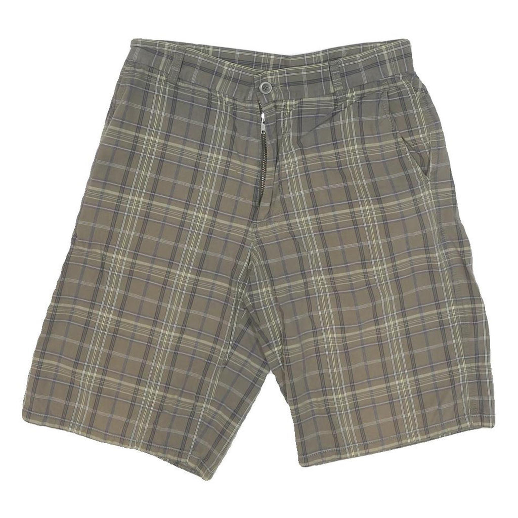 CARHARTT Mens Shorts Beige Plaid Casual M W30 Cotton Blend Zip Pockets