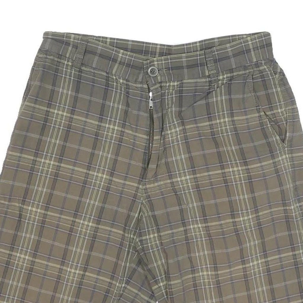 CARHARTT Mens Shorts Beige Plaid Casual M W30 Cotton Blend Zip Pockets