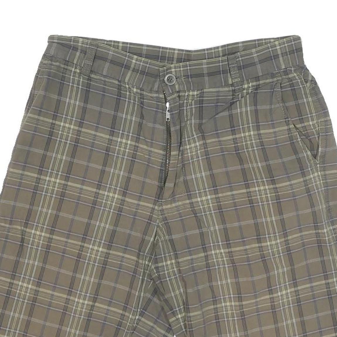 CARHARTT Mens Shorts Beige Plaid Casual M W30 Cotton Blend Zip Pockets