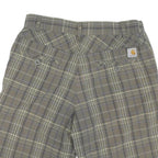 CARHARTT Mens Shorts Beige Plaid Casual M W30 Cotton Blend Zip Pockets