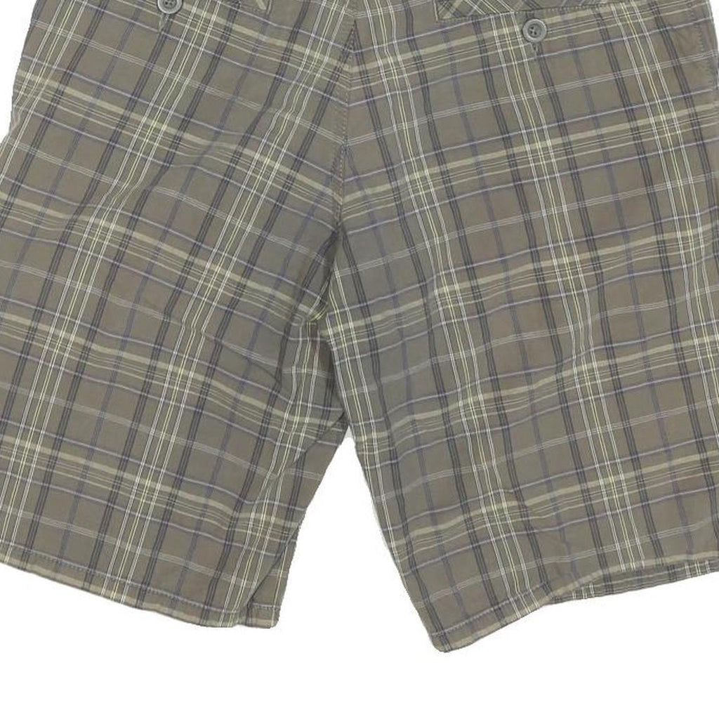 CARHARTT Mens Shorts Beige Plaid Casual M W30 Cotton Blend Zip Pockets