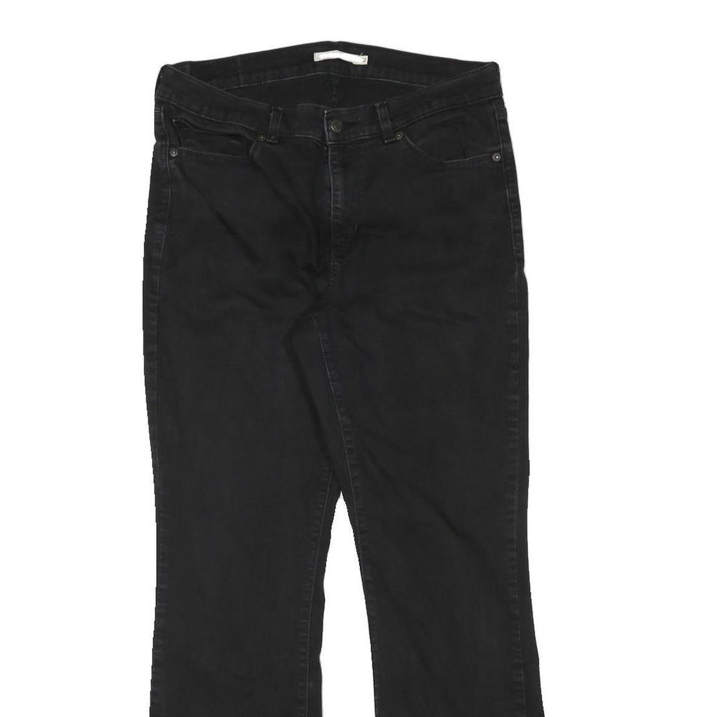 LEVI'S Womens Black Regular Fit Straight Denim Jeans W31 L29 Classic Zip Closure