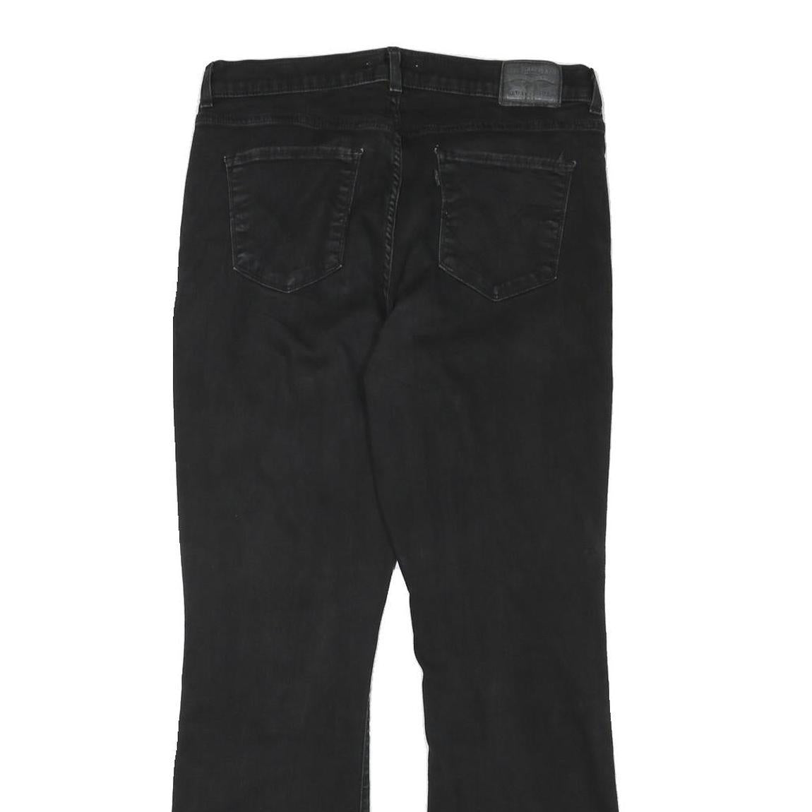 LEVI'S Womens Black Regular Fit Straight Denim Jeans W31 L29 Classic Zip Closure