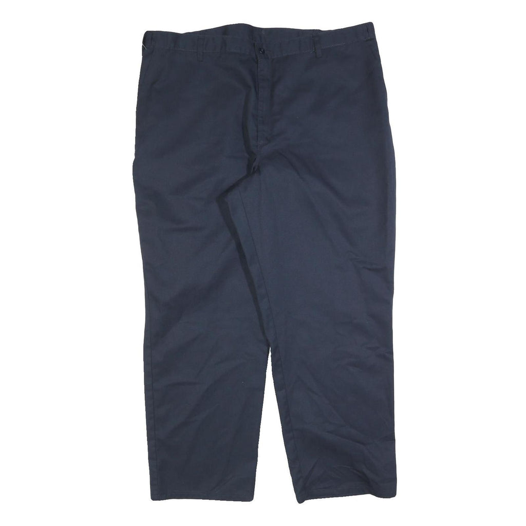 DICKIES Mens Navy Cotton Blend Regular Fit Straight Leg Trousers W40 L30