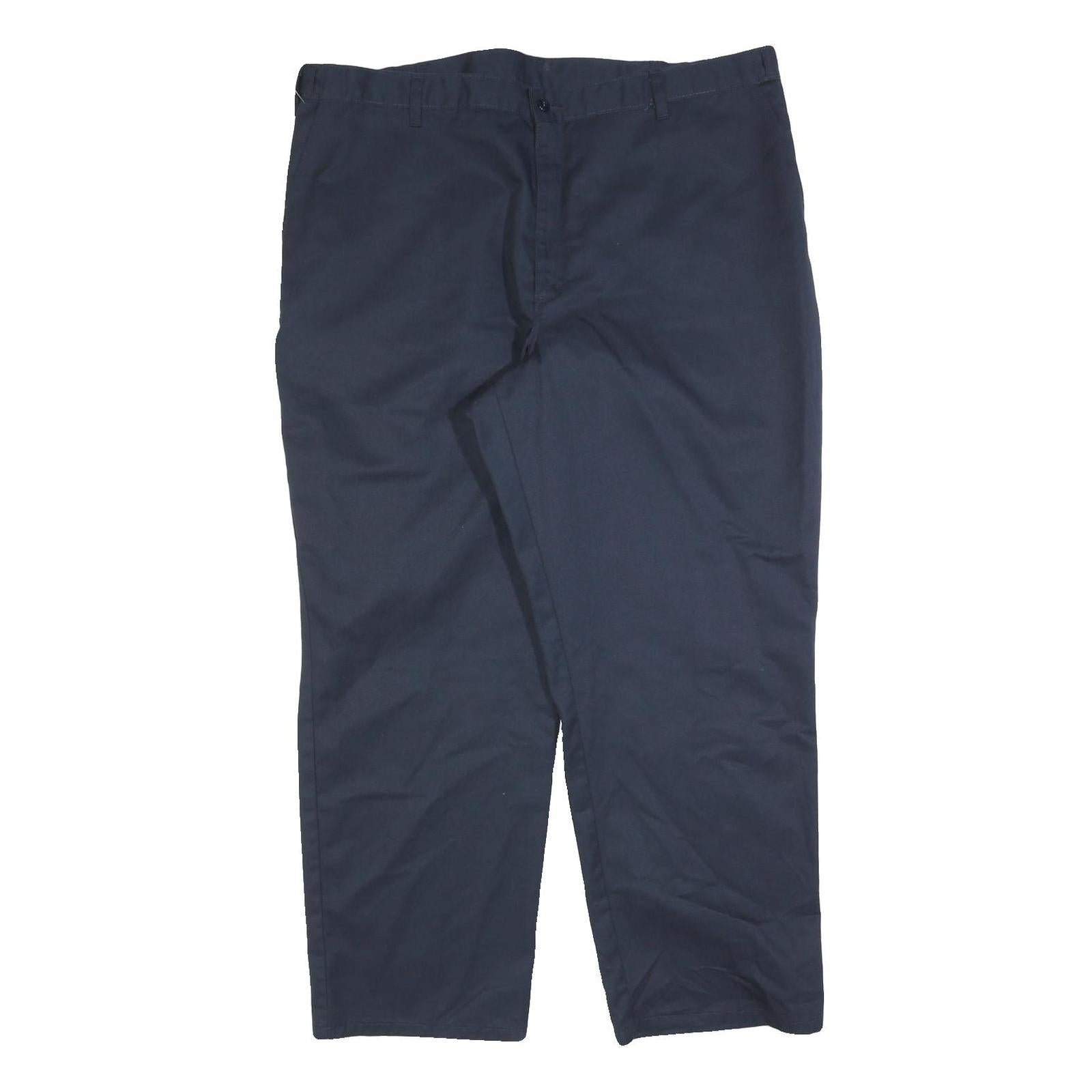 DICKIES Mens Navy Cotton Blend Regular Fit Straight Leg Trousers W40 L30