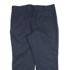 DICKIES Mens Navy Cotton Blend Regular Fit Straight Leg Trousers W40 L30