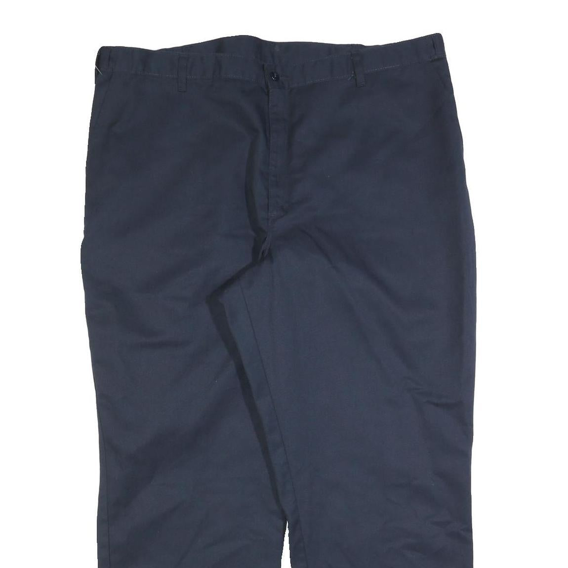 DICKIES Mens Navy Cotton Blend Regular Fit Straight Leg Trousers W40 L30