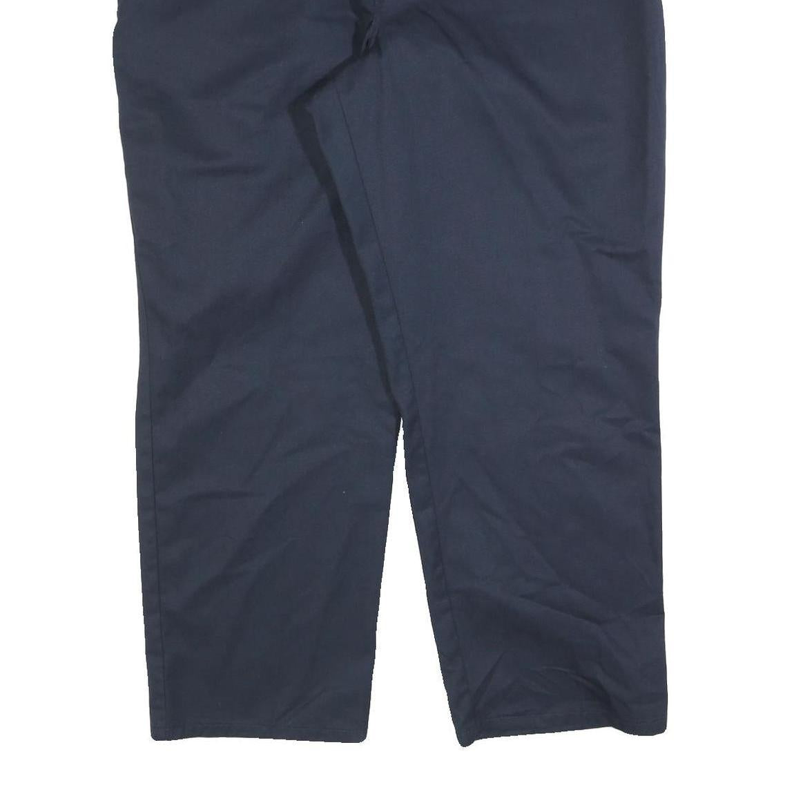 DICKIES Mens Navy Cotton Blend Regular Fit Straight Leg Trousers W40 L30