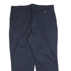 DICKIES Mens Navy Cotton Blend Regular Fit Straight Leg Trousers W40 L30