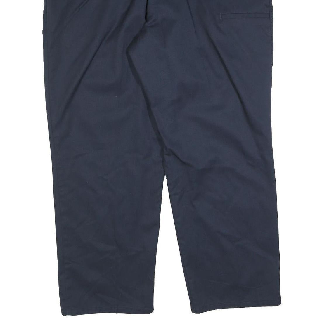 DICKIES Mens Navy Cotton Blend Regular Fit Straight Leg Trousers W40 L30