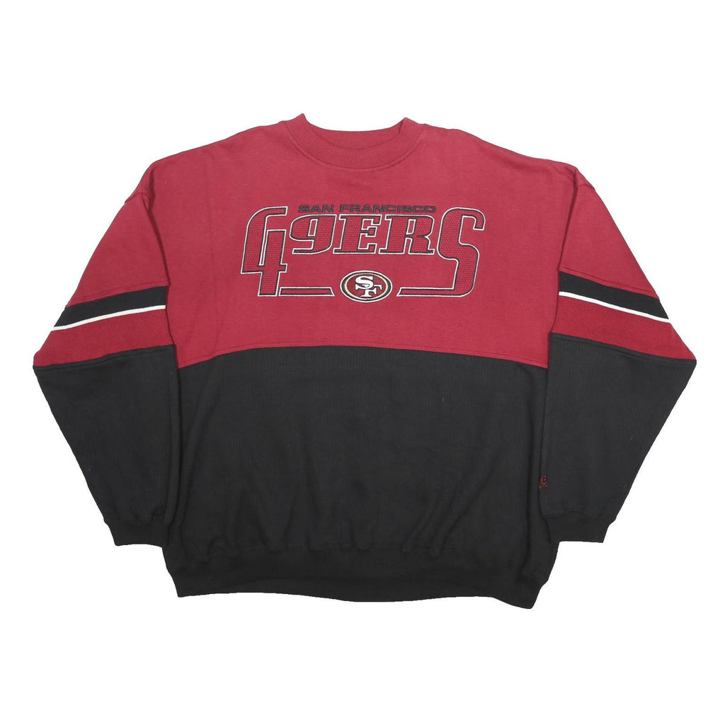 LEE Mens Red & Black San Francisco 49ers Crew Neck 2XL Colourblock Pullover