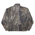 Mens Beige Green Camouflage Reversible Zip Polyester Casual L Jacket