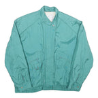RAINBOW NEST Womens Turquoise Nylon Zip Jacket S Plain Lightweight Casual