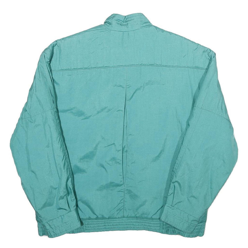 RAINBOW NEST Womens Turquoise Nylon Zip Jacket S Plain Lightweight Casual