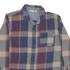 VANS Mens Blue & Beige Check Shirt L Cotton Blend Casual Long Sleeve Button