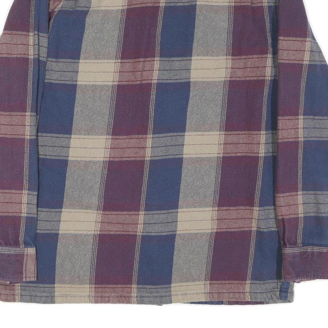 VANS Mens Blue & Beige Check Shirt L Cotton Blend Casual Long Sleeve Button