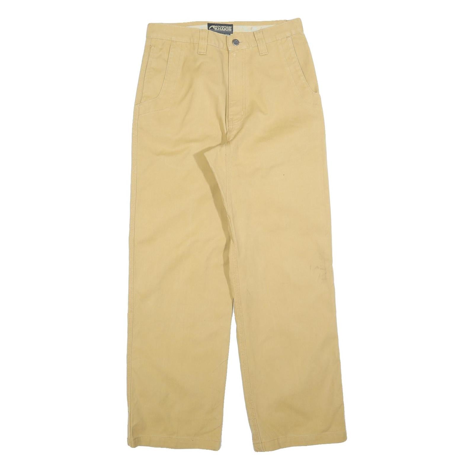 MOUNTAIN KHAKIS Mens Cotton Blend Beige Relaxed Straight Trousers W30 L30 Casual