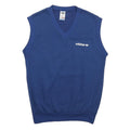 ADIDAS Mens Blue V-Neck Sleeveless Sweatshirt S Cotton Blend Casual
