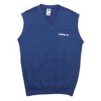 ADIDAS Mens Blue V-Neck Sleeveless Sweatshirt S Cotton Blend Casual