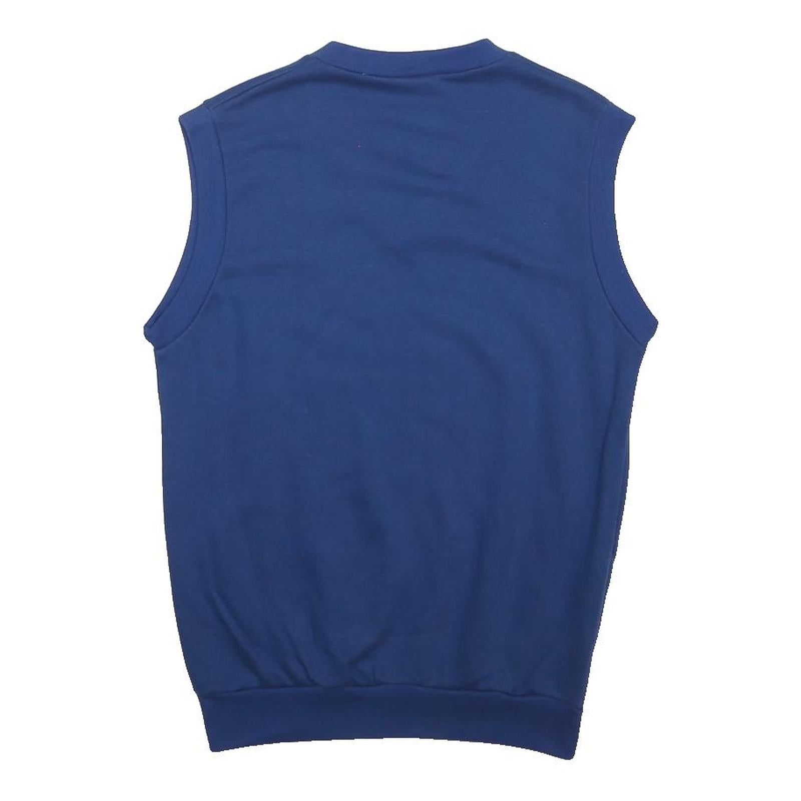 ADIDAS Mens Blue V-Neck Sleeveless Sweatshirt S Cotton Blend Casual