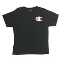 CHAMPION Mens Black Graphic T-Shirt M Short Sleeve Crew Neck Logo Print