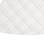 BURBERRY Womens White & Pink Cotton Pleated Mini Skirt UK 16 Classic Check