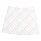 BURBERRY Womens White & Pink Cotton Pleated Mini Skirt UK 16 Classic Check