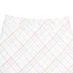 BURBERRY Womens White & Pink Cotton Pleated Mini Skirt UK 16 Classic Check