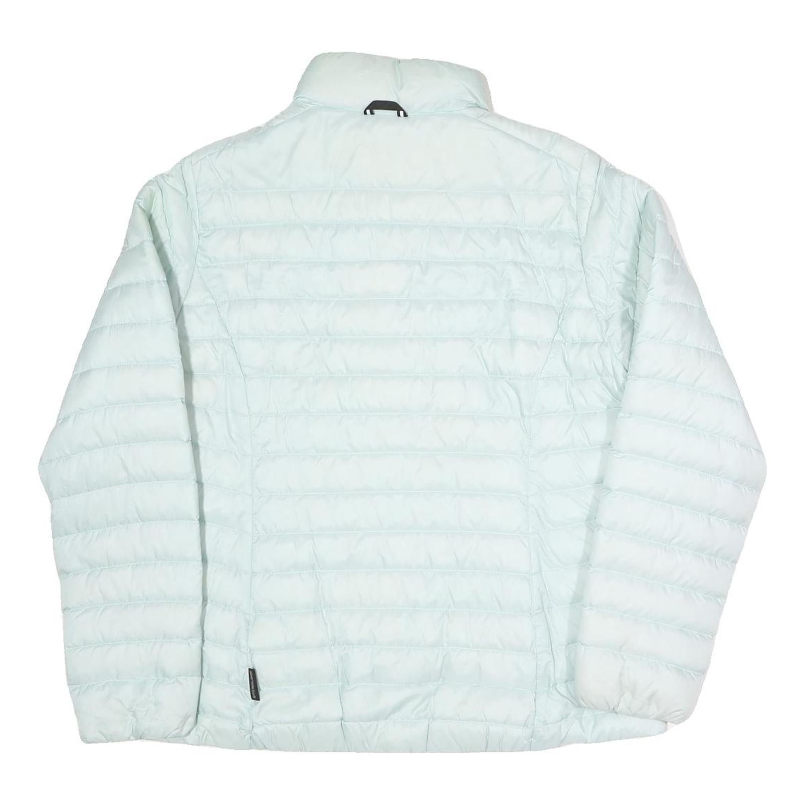 JACK WOLFSKIN Womens Pale Blue Jacket UK 18 Polyester Blend Puffer Zip Outdoor