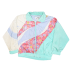 CASUAL ISLE Mens Blue & Cream Abstract Pattern Nylon Zip Jacket L Lightweight