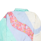 CASUAL ISLE Mens Blue & Cream Abstract Pattern Nylon Zip Jacket L Lightweight