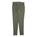 TOMMY HILFIGER Womens Cotton Blend Green Slim Tapered Trousers W30 L33 Stylish
