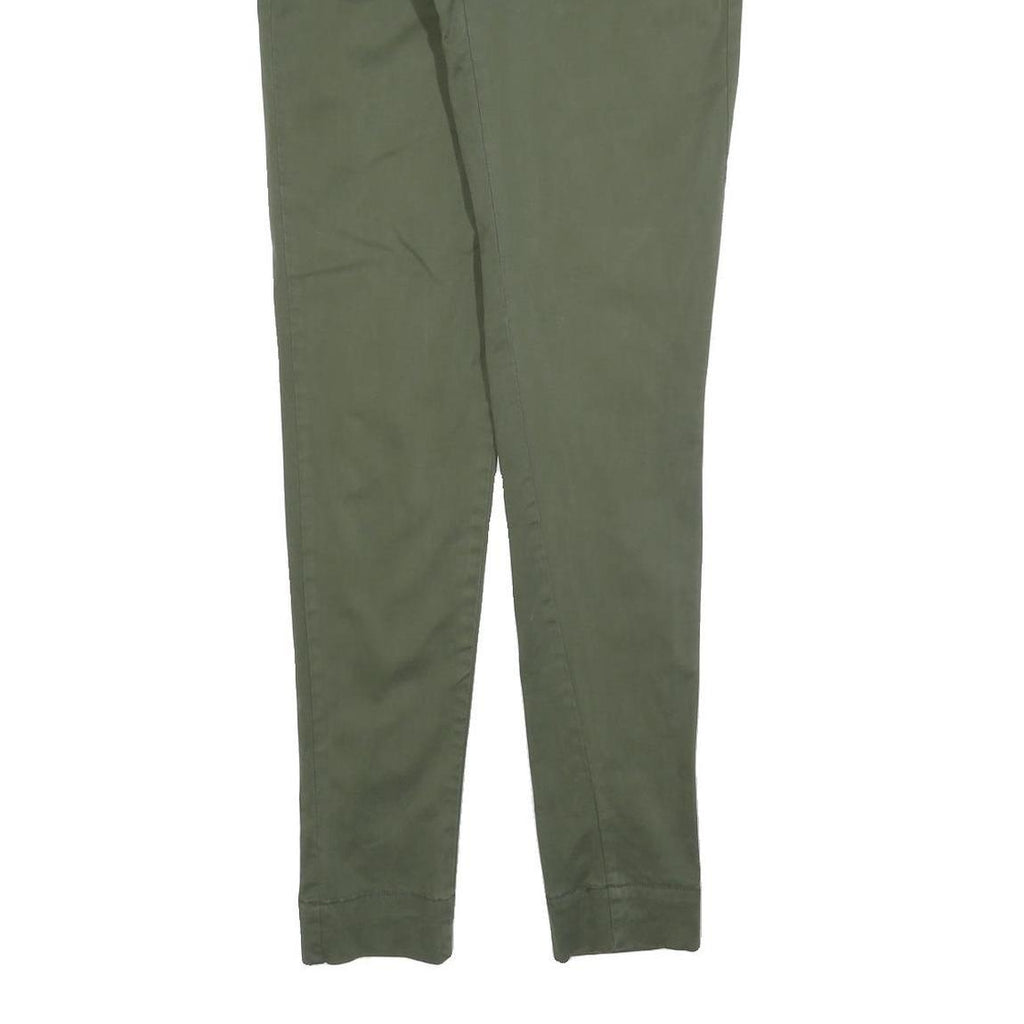 TOMMY HILFIGER Womens Cotton Blend Green Slim Tapered Trousers W30 L33 Stylish