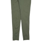 TOMMY HILFIGER Womens Cotton Blend Green Slim Tapered Trousers W30 L33 Stylish