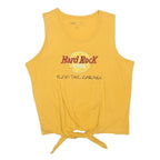 HARD ROCK CAFE Womens Yellow Playa Del Carmen Graphic Vest L Sleeveless Crew