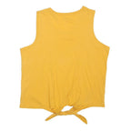 HARD ROCK CAFE Womens Yellow Playa Del Carmen Graphic Vest L Sleeveless Crew