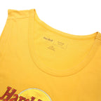 HARD ROCK CAFE Womens Yellow Playa Del Carmen Graphic Vest L Sleeveless Crew