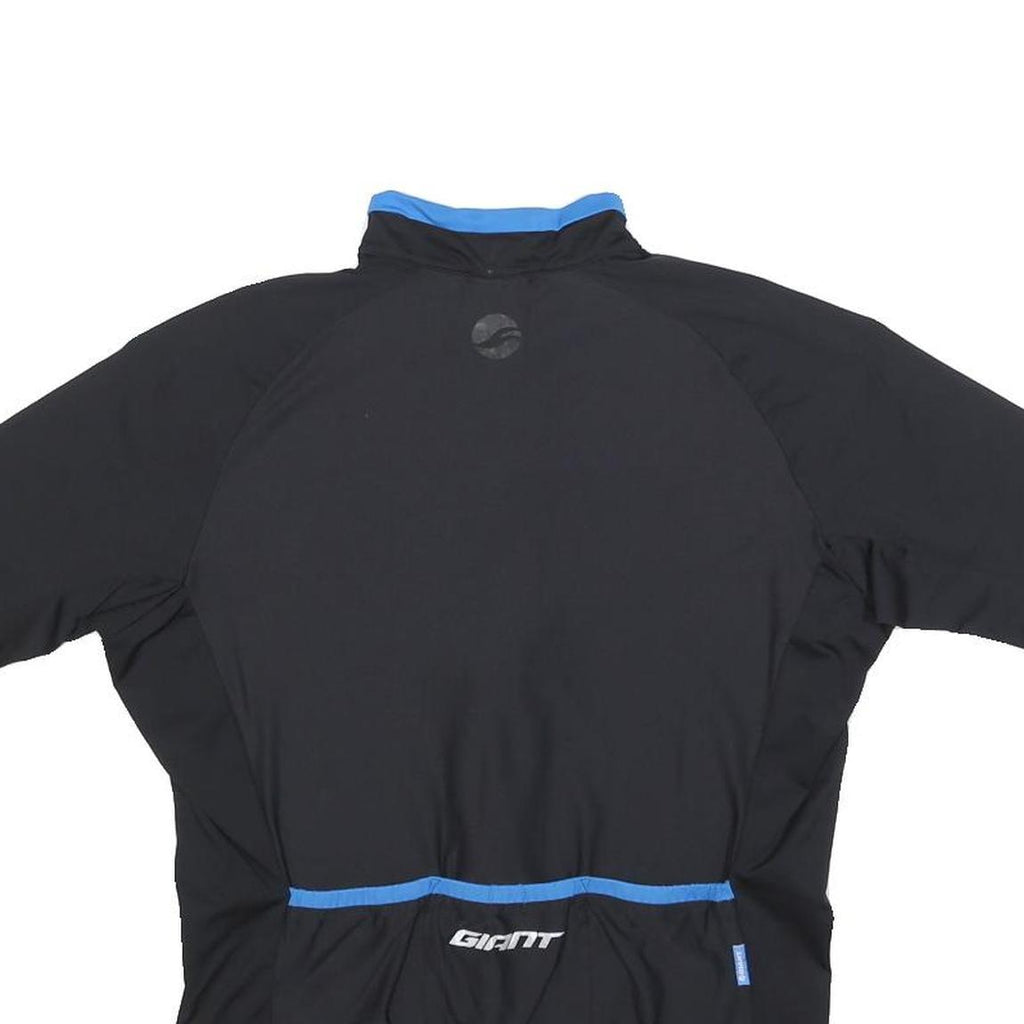 GIANT Mens Black & Blue Modern T-Shirt M Short Sleeve Zip Neck Cycling