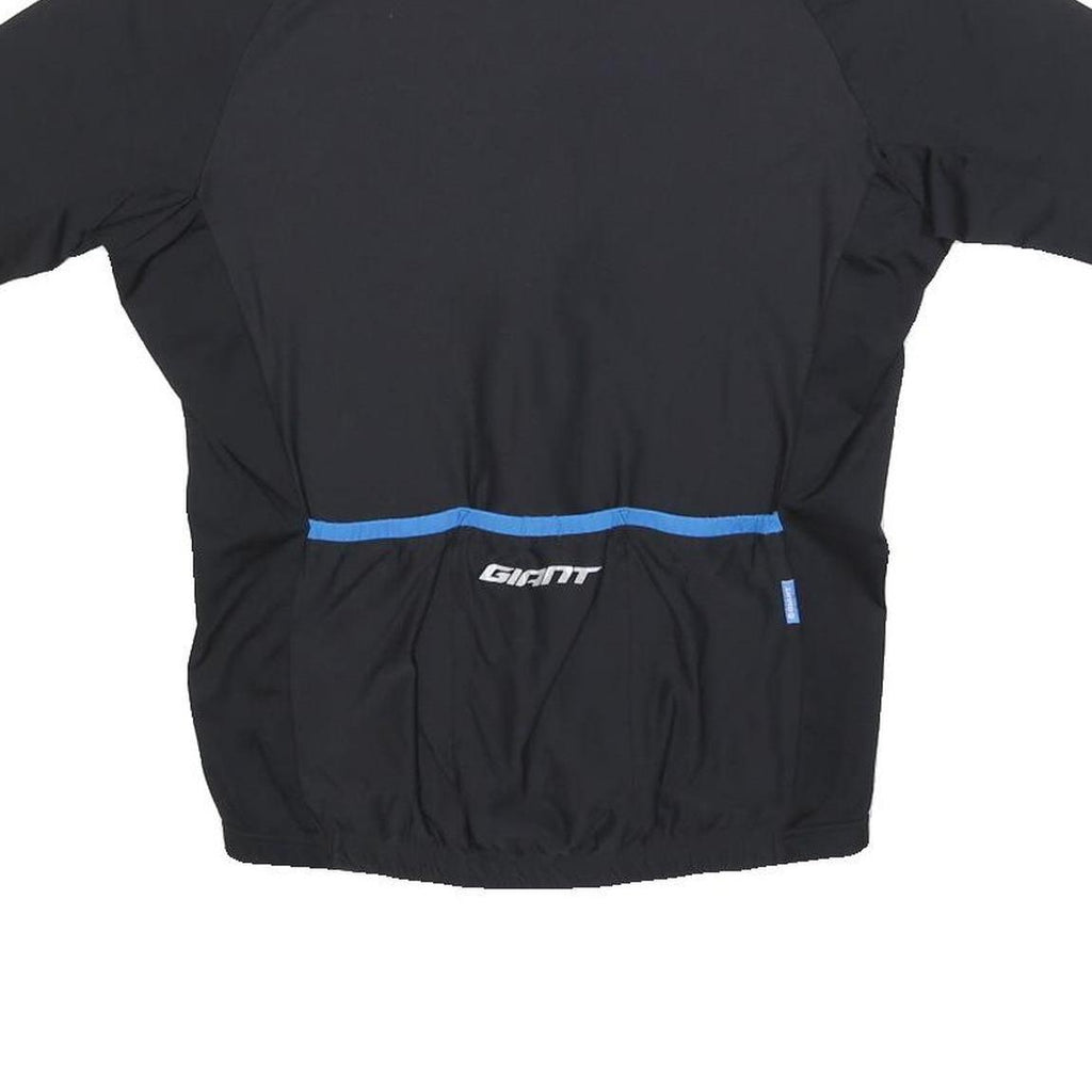 GIANT Mens Black & Blue Modern T-Shirt M Short Sleeve Zip Neck Cycling