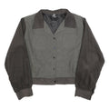 SUGAR SHACK Womens Grey & Brown Button Jacket 2XL Polyester Blend Corduroy